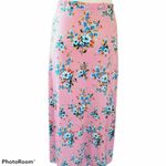 M.Fasis pink floral faux wrap skirt size small Photo 4