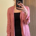 ZARA Pink Button-Up Shirt Photo 3