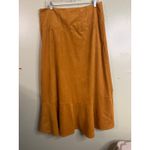 Anthropologie  Maeve Cosima Flouce Faux Suede Midi High Low skirt, size 14 Photo 2