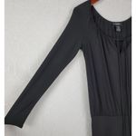 EXPRESS  Womens Dress Size 3/4 Black Stretch Long Sleeve Maxi Tie Front Hi-Low Photo 4