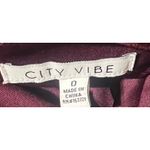 City Vibe Dress Velvet Floral Sweetheart Neck Puff Sleeve Tiered Maroon Size 0 Photo 3