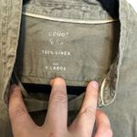 Celio Olive Button Down 100% Linen Shirt Size X Photo 6