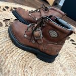 Harley Davidson 81025 Boots Lace Up Brown Leather Motorcycle Buckle Size 6 Gray Photo 3