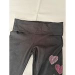 Victoria's Secret Black Foldover Waist Flare Pants Rhinestone Hearts Size S Long Photo 5