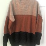 Neutral Color Block Sweater Brown Size M Photo 0