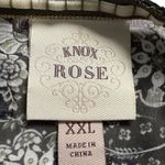 Knox Rose XXL Blouse Black White Floral Long Sleeve Peasant Top Boho Chic NWT Photo 2