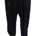 Athleta Aspire Ankle Pants Womens Size 14 Black Zip Pocket Ruched Leg Photo 0