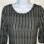 Philosophy  Abstract V-Back Bodycon Midi Dress Black Modal White M Photo 5