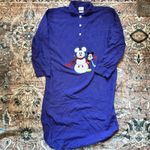 Disney Vintage  Store Nightgown Women’s  L/XL Mickey Mouse Blue Plaid Flannel 90s Photo 1