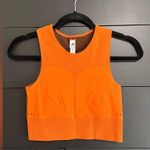 Adidas  Orange Crop Tank Top Compression Workout Shirt Women’s Sz M EUC Photo 0