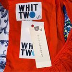 Anthropologie  New w $208 Tags Whit Two Red Orange Off The Shoulder Dress Medium Photo 6