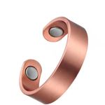 Ring and Bracelet Set Pure Copper Plain Magnetic Energy Cuff Ring Bracelet Set Photo 2