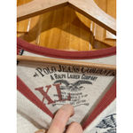 Polo Jeans Co Ralph Lauren Two Tone Long Sleeve Graphic Shirt Raglan XL Red Photo 2