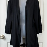 TOZ & ALI Black Cardigan Sweater Sheer Pleated Back Mesh Women's XL Photo 0