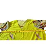 Kelly Clinton Lightweight Bright Yellow Green Floral 3/4 Sleeve Pullover Top 24 Photo 5