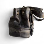 Coach Vintage Black Leather Shoulder Bag with Silver Hardware Photo 3