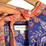 Lost + Wander Blue Paisley Tie-Neck Mini Dress Long Bell Sleeve – Size Small Photo 6