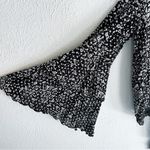 Free People  Intimately Ditsy Bell Sleeve Floral Bodysuit Black Combo Sz Medium Photo 2