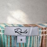 Rails  Iona Dress Seaview Stripe Blue‎ Smocked Waist Midi Dress Linen Blend Sz S Photo 3