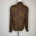 Jones New York  Brown Paisley Blouse Equestrian Sz Medium Photo 1