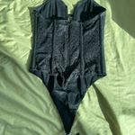 Victoria's Secret VERY SEXY Strapless Leather Fishnet Teddy Photo 2