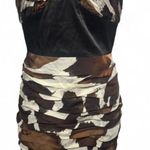 Mandalay Chic Backless Women's Dress in Brown and Black Size 10 Photo 0