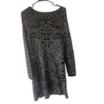 Soma  Women's Size Small‎ Black Gray Metallic Party Sweater Mini Dress Photo 1