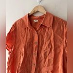J. Jill Orange Peachy 100% Linen Button Down Top Size 2X Photo 1