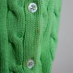 Ralph Lauren Vintage  Women's Green Cable Knit Cotton Cardigan Sweater Size M Photo 6