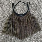 Nasty Gal Metallic Black and Gold Crop Top Photo 2