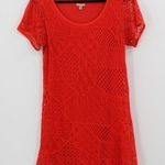 Urban Outfitters  Ecote Crochet Short Sleeve Dress Orange Scoop Neck Size Medium Photo 0