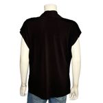 ECI  Black V Neck Cap Sleeve Short Sleeve Top Size L Photo 3