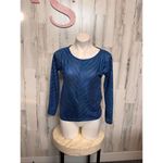 Jones New York  Signature Petite Blue Long Sleeve Top Women’s Size P/PS Photo 1