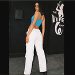 Princess Polly Fallout White Mid Rise Wide Leg Cargo Pants 12 Photo 4