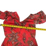 Eyeshadow  Red Floral Print Dress Ruffle Sleeve Summer Casual Size S Photo 8