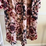 Boho High Low Hem Maxi Dress Large Long Sleeve Flowy Retro Oversized Casual Red Photo 9