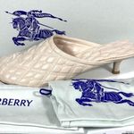 Burberry EKD Leather Baby Kitten Heel Mules Soap Size EU 40 US 9 NEW Photo 1