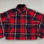 American Eagle  Outfitters Quilted Lined Jacket Women M Red Plaid Cropped Full ZI Photo 0