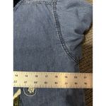 Snowman Jean Shirt Endless Design Women’s Medium Winter Tree Blue Button Down Photo 7