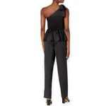 The Drop Women’s Medium Dressy Jumpsuit One Shoulder Stretch Black Pant Jumpsuit Photo 8