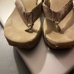 Volatile snakeskin high end thong wedges comfortable size 10 women’s Tan Photo 4