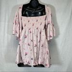 Free People  Lana Off The Shoulder Floral‎ Top in Cloud Berry Combo Size S Photo 6
