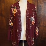 Entro Burgundy Floral+Lace Duster Photo 0