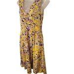 Elegance Yellow Printed Faux Wrap Sleeveless Casual Midi A Photo 5
