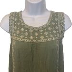 Alya EUC Green Embroidered Boho Sleeveless Tunic Dress Sz S Photo 1