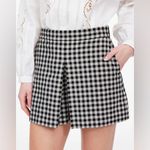Madewell women’s Gingham Mini Skort wool blend black and white Size 12 NWT Photo 3