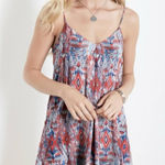 Karen Kane  Red & Blue Trapeze patriotic Dress geometric print Photo 0