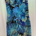 I.N. San Francisco Vintage Y2K Tropical Blue Leaf Print Spaghetti Strap Mini Dress USA Made Size M Photo 5