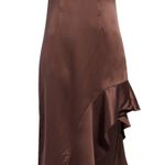 Socialite NWT  Ruffle Slit Hem Satin Dress Photo 1