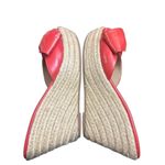 Valentino Garavani Valentino Mena Bow Hot Pink Patent Leather Wedge Espadrille Slide Sandal sz 38 ( Photo 3